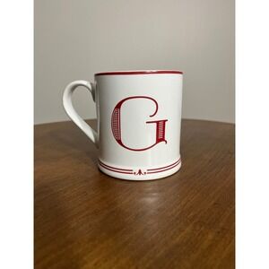 Sur La Table White and Red G Initial Coffee Tea Mug